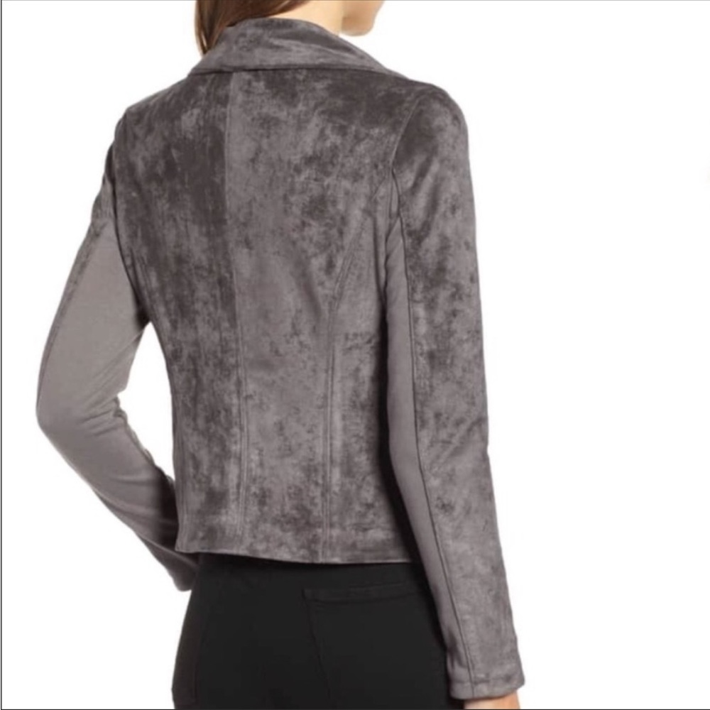 Blank NYC Faux Suede Gray Moto Jacket Sz Medium - Picture 12 of 14